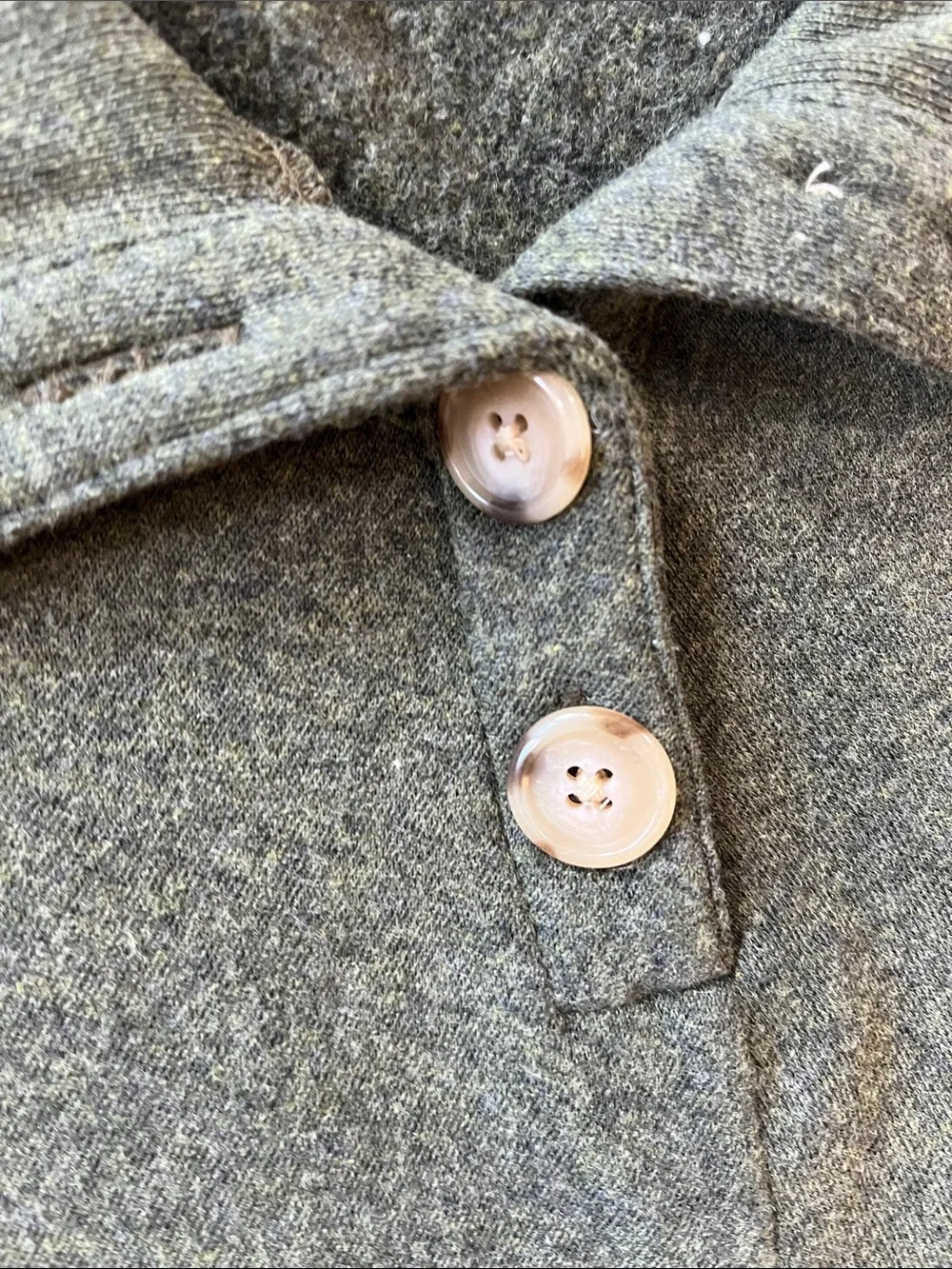 J. Crew Olive Green Button-Collar Turtleneck Sweater